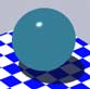 Dark cyan glass sphere