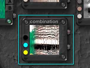 The Combination palette, bottom center in the DTE