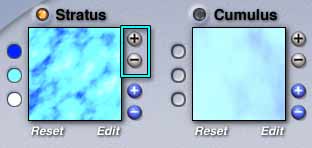 The Stratus and Cumulus controls, on the Cloud Cover tab of the Sky Lab