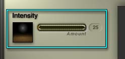 The Intensity slider, top left corner in the Light Lab