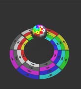 The sphere and light in world; the gel gives you colored blocks and numbers, so you can see the polar distortion. (The blocks look like concentric rings, with the lines between them radiating out like spokes on a wheel.