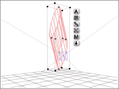 Wireframe view of skewed cylinder