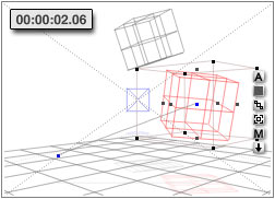 The cube has moved, and there's a trajectory line, since it's Selected