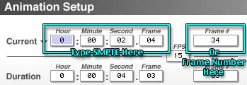 Top of the Animation Setup - Current Time enabled, and set to 02.04, or 34 frames