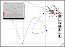 Top view, the path has been modified, the instet Nano Preview shows a much more interesting flight