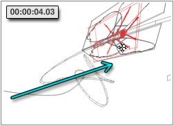 Time 04.03, Butterfly has been dragged to the end of the path