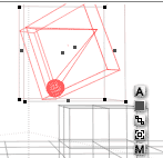 Wide side faces cube, sphere in lower left