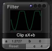 Filter dilaog, with graph and formula