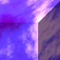 Purple where the alpha was black, lavender where it was gray, pink where it was white
