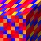 Much like the colors on the top, but with a subtle pattern of laight and dark in it