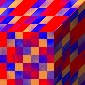 Square is the familiar squares, but not clean and sharp; many colors are blurred and blended