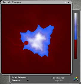 Terrain Canvas; same terrain, but gully and pool clipped with red mask