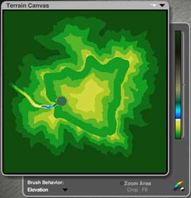 Terrain Canvas; posterized terrain (green gradient)