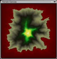 Terrain Lab, Terrain Canvas, with an island, and the bottom clipped out