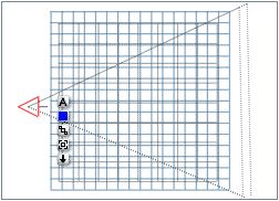 Wireframe Top View; camera to the left of terrain, and square to it