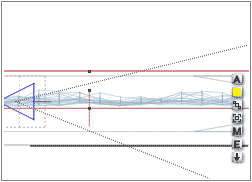 Wireframe Front; Square parallel extends to the bottom of the terrain, about twice as high