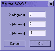 Rotate Model Dialog