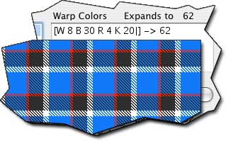 "Expands to" controls the pattern. The same letters and numbers on the left side of the expression, but a different Expansion number, gives a very different Weave.