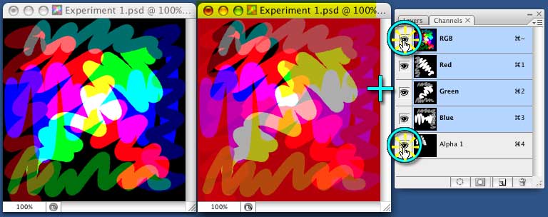 Clicking the eyeball in the Channel Visibility Column, to see the overlay.